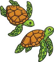 bebé Tortuga dibujos animados de colores clipart ilustración vector