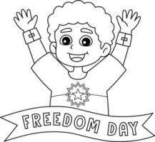 Afro Boy Juneteenth Freedom Day Isolated Coloring vector