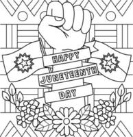 Happy Juneteenth Day Coloring Page for Kids vector