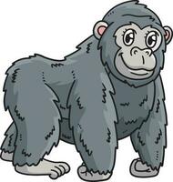 Mother Gorilla Cartoon Colored Clipart vector