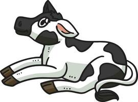 Baby Cow Cartoon Colored Clipart Illustration vector