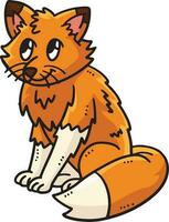 Baby Fox Cartoon Colored Clipart Illustration vector