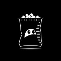 Chip Bag - Black and White Isolated Icon - Vector illustration