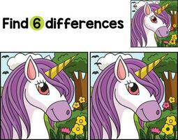 Unicorn Head Find The Differences vector