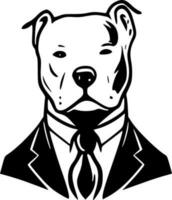 pitbull - negro y blanco aislado icono - vector ilustración