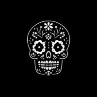 Sugar Skull, Black and White Vector illustration