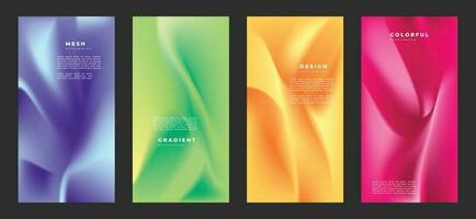 Abstract colorful fluid gradient mesh background template copy space sey for poster, banner, leaflet, flyer, pamphlet, booklet, or cover vector