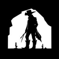 Cowboy - Black and White Isolated Icon - Vector illustration