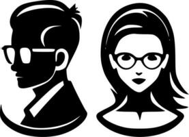 Couples, Black and White Vector illustration