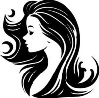 Mermaid - Black and White Isolated Icon - Vector illustration