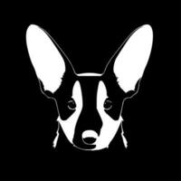 perro orejas, negro y blanco vector ilustración