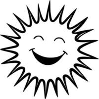 Sun, Black and White Vector illustration