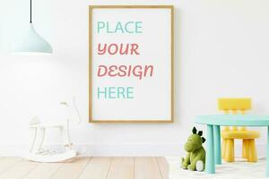 Nursery Digital Mockup,Nursery frame mockup. Frame Mockup 3D rendering. photo