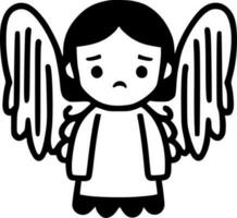 Angel - Black and White Isolated Icon - Vector illustration