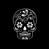 Sugar Skull, Black and White Vector illustration