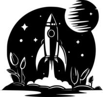 Space, Black and White Vector illustration