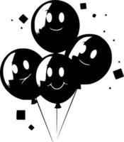 Balloons - Black and White Isolated Icon - Vector illustration