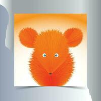 Yellow cute mouse design vector