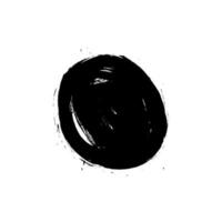 round button dirty stroke brush. Hand painted ink blob, grunge circle. Vector element illustration