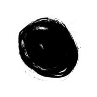 round button dirty stroke brush. Hand painted ink blob, grunge circle. Vector element illustration