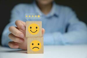 Customer service  rating and satisfaction concept. photo