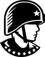 Military - Black and White Isolated Icon - Vector illustration