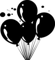 Balloons, Black and White Vector illustration