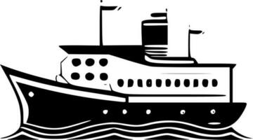 Boat, Minimalist and Simple Silhouette - Vector illustration