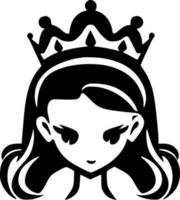 princesa - negro y blanco aislado icono - vector ilustración