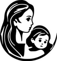 Mother, Black and White Vector illustration