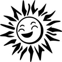 Sun - Black and White Isolated Icon - Vector illustration