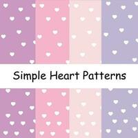 Simple Printable Seamless Heart Patterns vector