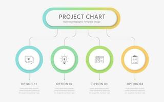 Modern infographic template with 4 steps. Business circle template with options for brochure, diagram, workflow, timeline, web design. vector