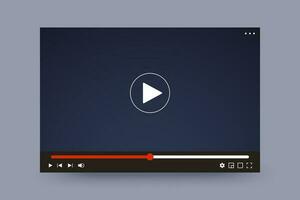 Video player interface illustration. Video player screen with navigation icons. Design mockup of video interface window template. vector