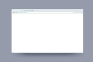 Simple browser window flat design on grey background vector