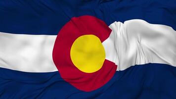 State of Colorado Flag Seamless Looping Background, Looped Bump Texture Cloth Waving Slow Motion, 3D Rendering video