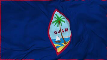 Guam Flag Seamless Looping Background, Looped Bump Texture Cloth Waving Slow Motion, 3D Rendering video