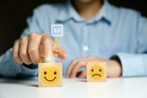 Customer service  rating and satisfaction concept. photo