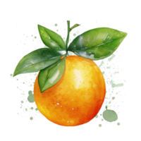 vers waterverf oranje fruit. illustratie ai generatief png