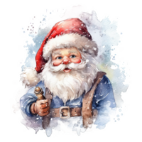 fofa aguarela santa noel. ilustração ai generativo png