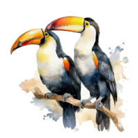 aquarelle toucan, illustration ai génératif png