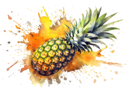 Pineapple watercolor. Illustration png