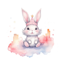 mignonne Princesse lapin. illustration ai génératif png