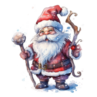 Cute watercolor Santa Claus. Illustration png
