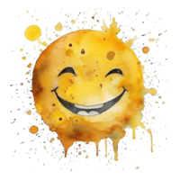 aquarelle Jaune sourire. illustration ai génératif png