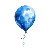 Blue watercolor balloon isolated. Illustration png