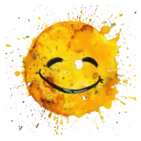 Watercolor yellow smile. Illustration png