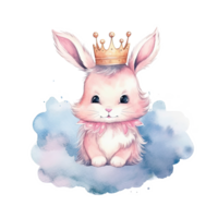 mignonne Princesse lapin. illustration ai génératif png