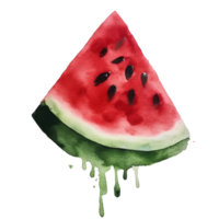 vattenfärg vattenmelon isolerat. illustration ai generativ png
