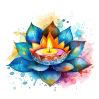 diwali luzes aquarela. ilustração ai generativo png